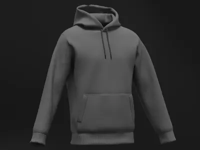 Male regular hoodie 3D model