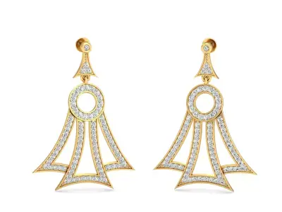 Women Earrings 3dm STL OBJ FBX Render Details 3D print model 5