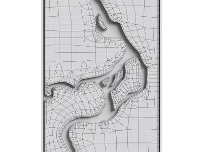 Abstract art relief panel 3D model