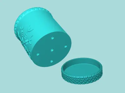 Vase 04 with Plate - Simple Plant Pot - Home Decor 3D print model