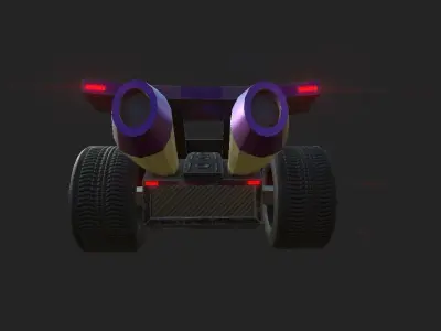 Kart Vehicle 01 - Racing Car - Low Poly Low-poly 3D model