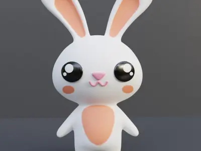 Kawaii animals 3D model