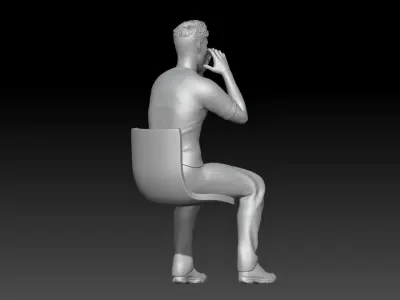 spectator at sports stadium boy 4 3D print model