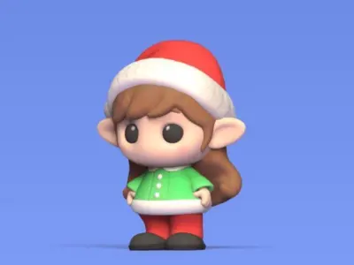 Xmas Girl 3D print model