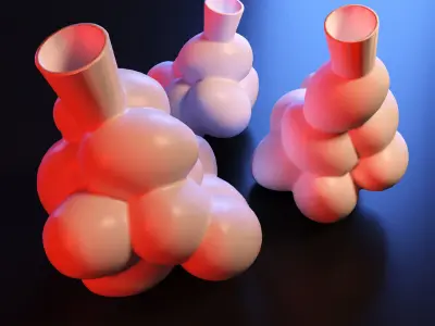 Vase clouds set 3D print model