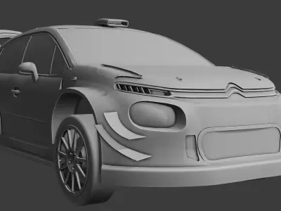 Citroen C3 WRC car Low-poly 3D model