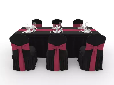 Banquet Table and Chair 124 3D model