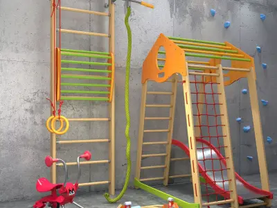 A set of sports equipment 2 3D model