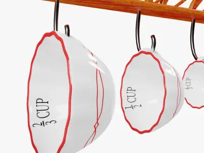 Kitchen Measuring Cups Low-poly 3D model