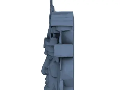 Aztec Sculpture Low Poly 3D print model