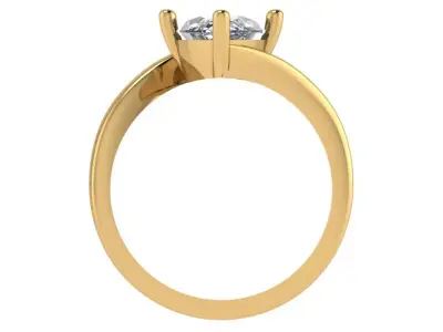 twist cross marquise ring  3D print model