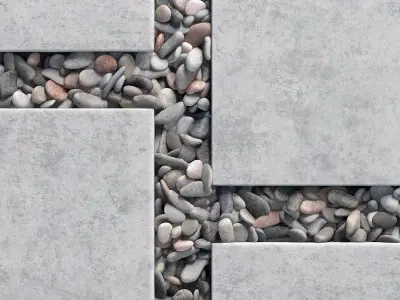 Tile square pebble n8 low 3D model