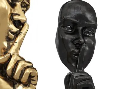 Silence gesture figurine 3D model