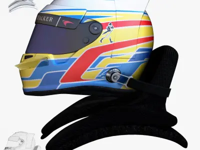 Alonso helmet 2017 Low-poly 3D model