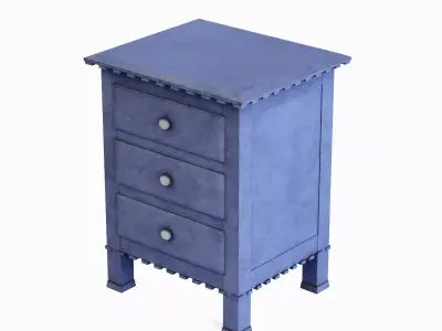 Old Wooden Dresser A 06 Low-poly 3D model