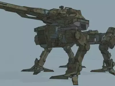 Sketchyphysics controllable 4 legs robot Free 3D model