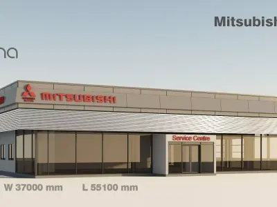 Mitsubishi service building 3D model