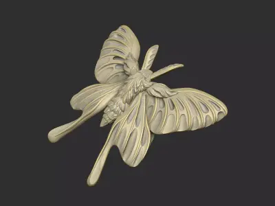 Butterfly brooches royal luxury vintage baroque gothic 3D print model