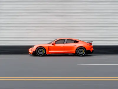 Porsche Taycan Road Scene  Blender File 3D model