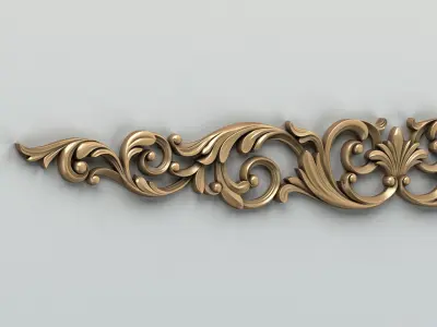 Carved decor horizontal 007 3D model