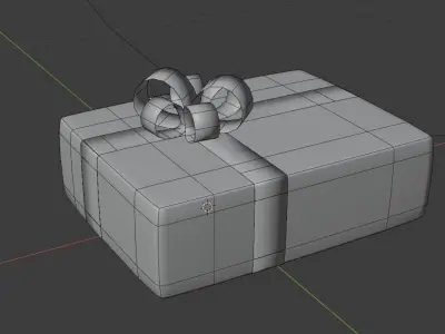 Gifts set orange and gift box Low-poly 3D model