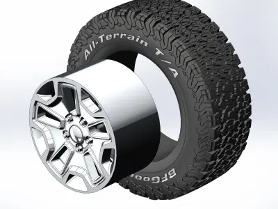 Wheel Quadratec Hardrock for scale model 3D print model