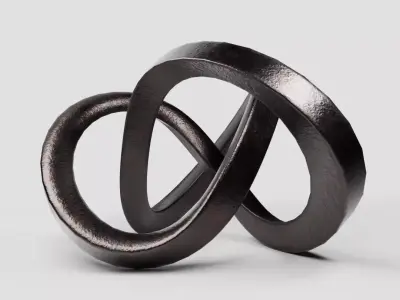 Boundless Bronze Metal Sculpture Low-poly 3D model