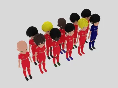 Manchester United Soccer Team Low-poly 3D model