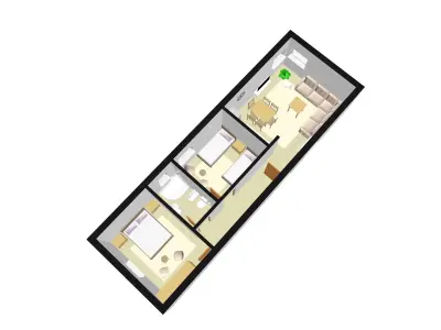 Floor plan home design 3D model