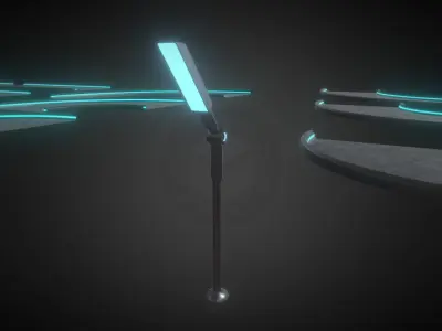 Road and Lantern Free low-poly 3D model