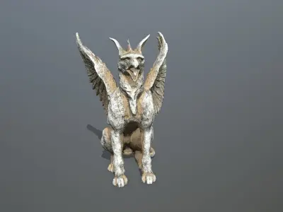 statue creature Low-poly 3D model