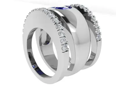Cushion Cut Band Set 4210 3D print model