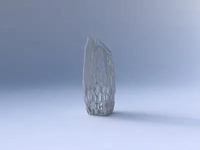 Vase bent rectangle with faceted organic lattice 3D print model