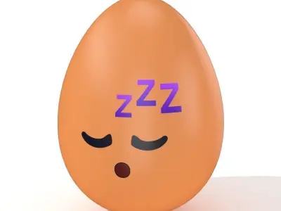 Egg Cracked Emoji N019 Low-poly 3D model
