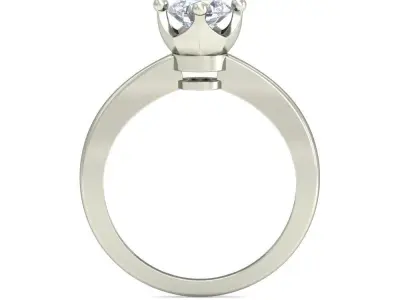Solitaire Engagement white gold diamond ring-VJR38 3D print model