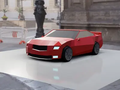 low poly sports car Low-poly 3D model purchase