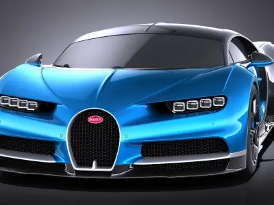 Bugatti Chiron 2017 without interior 3D model