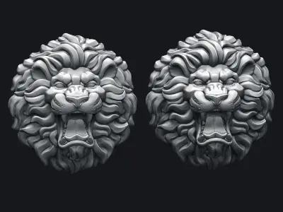 Roaring Lion Head V2 3D print model