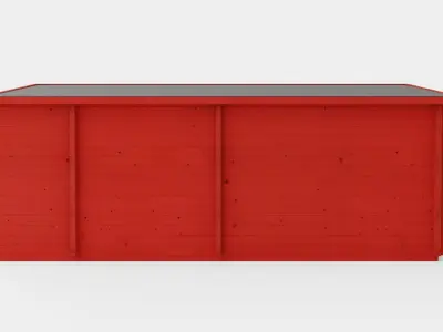 Sauna RedWhite Low-poly 3D model