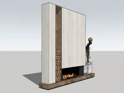 Chimney Wall sketchup 3D model