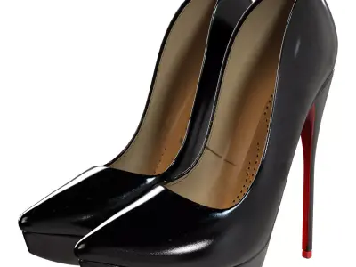 Heels Woman Shoes Low-poly 3D model