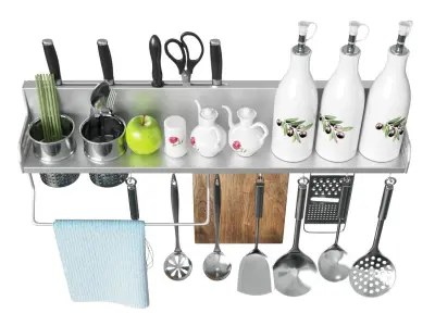 Kitchen Set utensil rack 3D model