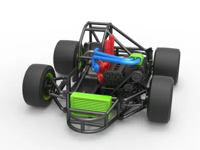 Concept crazy kart Scale 1 to 25 3D print model