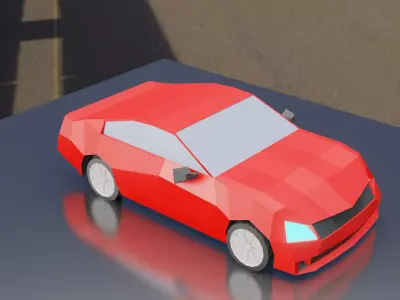 Low Poly Simple Car Low-poly 3D model