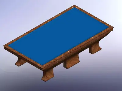 3 Cushion Billard Table Model Tournament Dimensions 3D print model