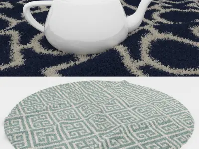 Round Rug Set 151 3D model