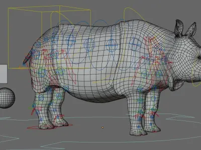 indian rhino Low-poly 3D model