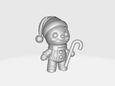 Adorable Gingerbread Man Christmas Holiday Cookie Character 3D print model