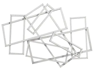 Mercury row rectangles iron wall decor 3D model