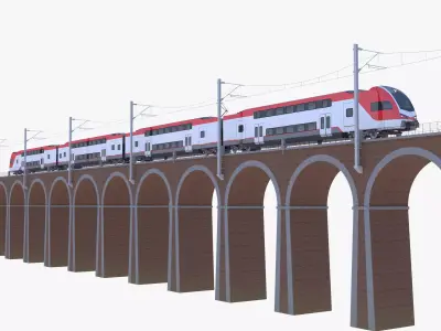 Stadler Kiss USA on viaduct 3D model